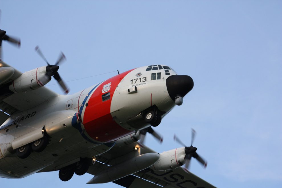 Coast Guard C-130 over Rio Linda