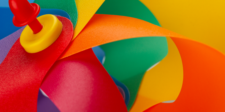 Rainbow Pinwheels Planted for Pride Month
